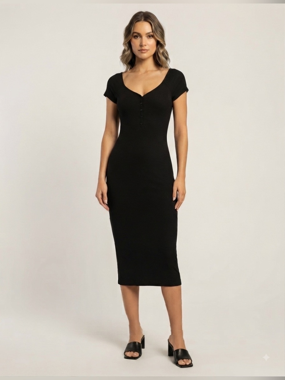 Haley & June Short Sleeve Ribbed Dress